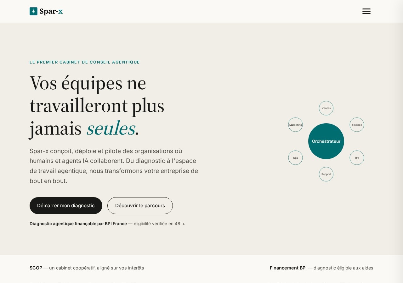 Capture de la page d'accueil du site Spar-x (spar-x.fr)